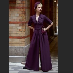 MISS CANDYFLOSS LEANDRA BO JUMPSUIT (EGGPLANT/PURPLE)